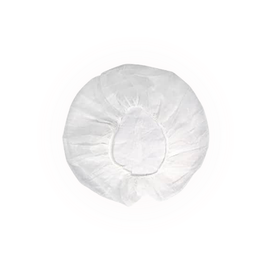 White 21" Non-Pleated Bouffant Cap Hair Net