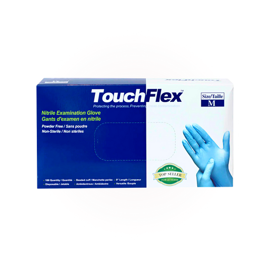 5 Mil Blue Intco Touch Flex Nitrile Examination Gloves