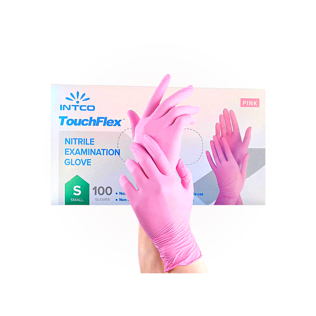 5 Mil Pink Intco Touch Flex Nitrile Examination Gloves