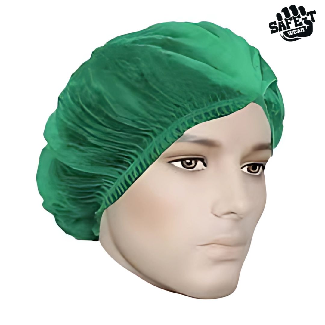 Pleated Green Bouffant Caps - Safe-T Wear - AGMD Group