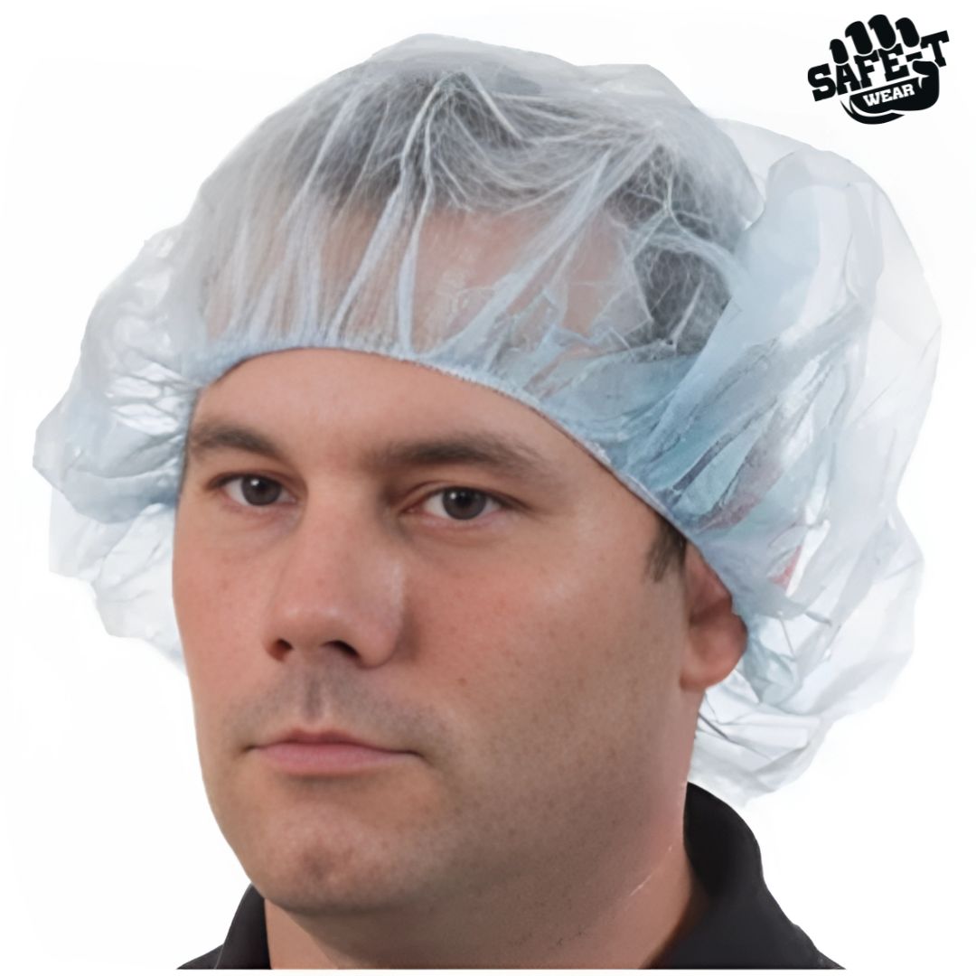 Non-Pleated Blue Bouffant Caps - Safe-T Wear - AGMD Group