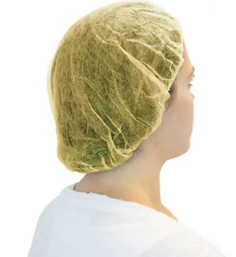 Safe-T Wear Pleated Bouffant Caps – Yellow - Case of 1000 Pcs - AGMD Group