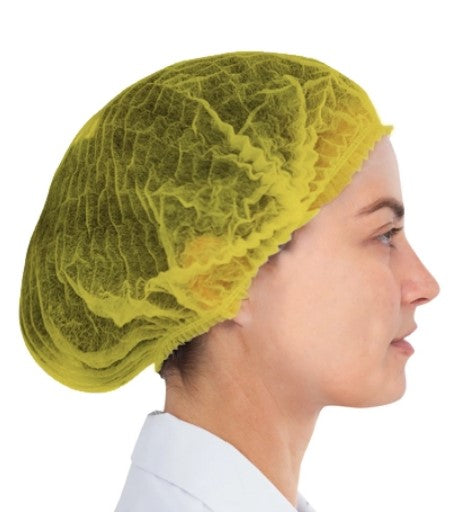 Safe-T Wear Pleated Bouffant Caps – Yellow - Case of 1000 Pcs - AGMD Group