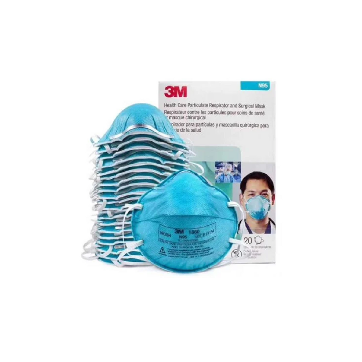 3M 1860 N95 Respirator Mask – Surgical Grade