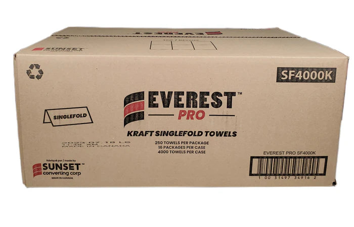 Everest Pro Kraft Single Fold Paper Towel - (1ply)