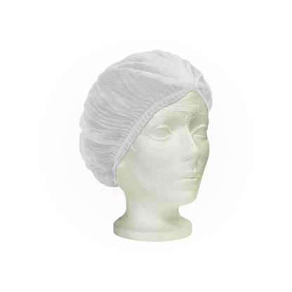 White 24" Pleated Bouffant Cap Hair Net