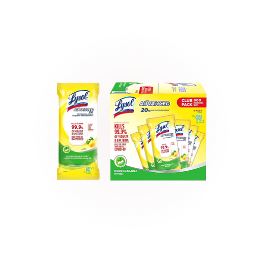 Lysol Disinfecting Surface Wipes - Citrus (1 Case, 6 Packs of 100 Wipes)