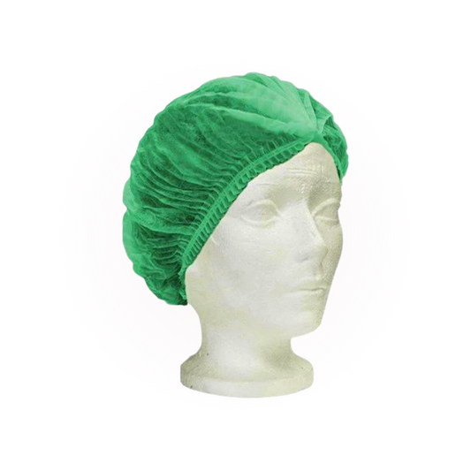 Green 21" Pleated Bouffant Cap Hair Net