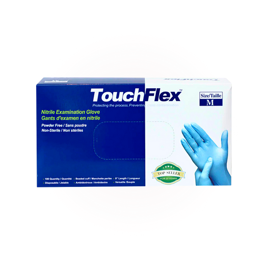 5 Mil Blue Intco Touch Flex Nitrile Examination Gloves 