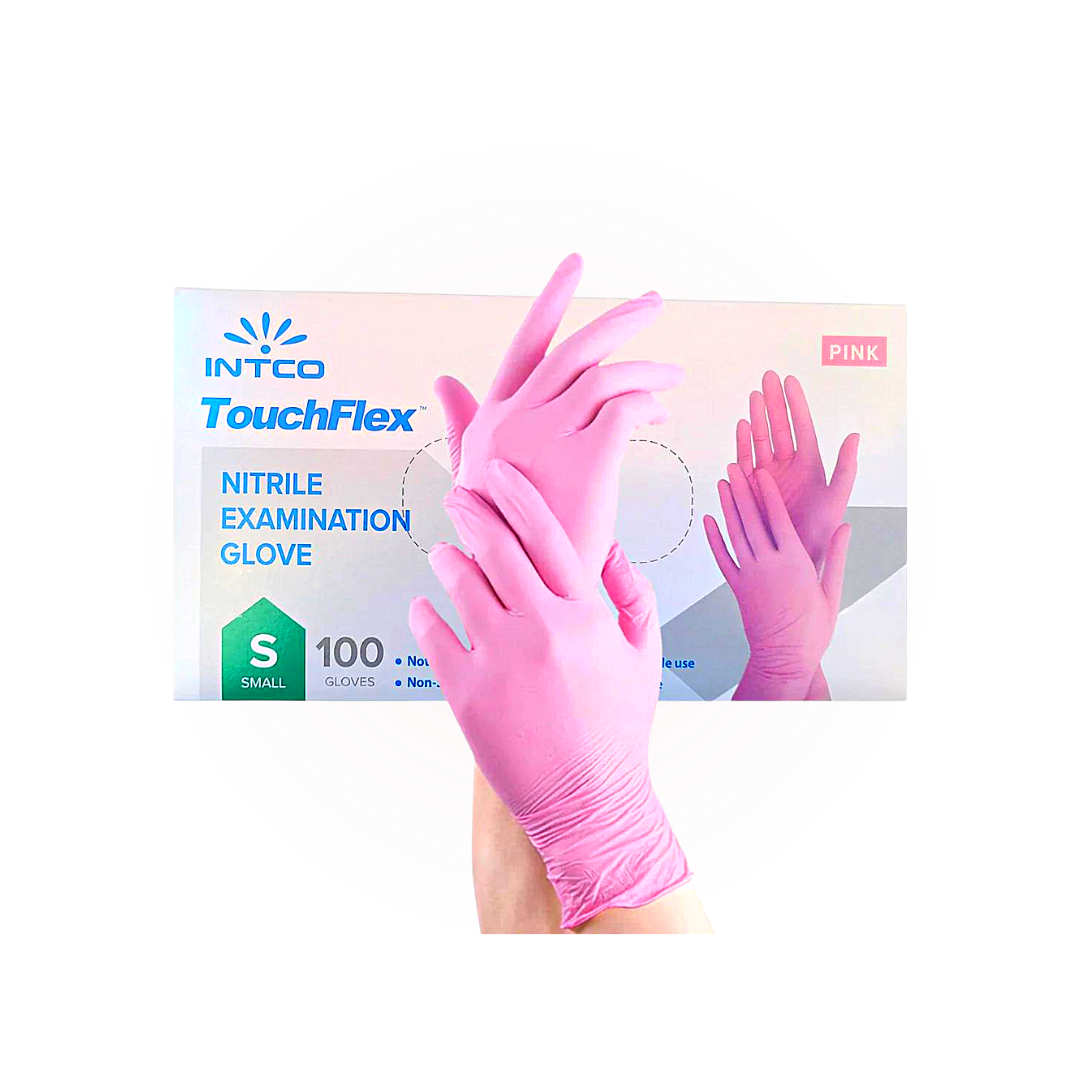 5 Mil Pink Intco Touch Flex Nitrile Examination Gloves 