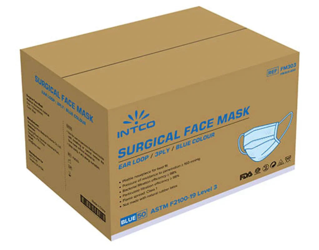 Intco Disposable 3-Ply Mask | ASTM Level 3 - AGMD Group