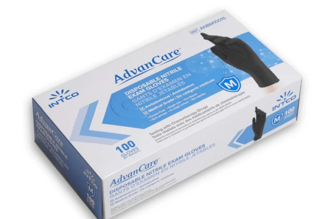 Advancare Nitrile Exam Gloves – Black - AGMD Group