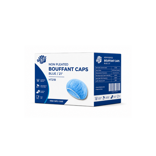 Safe-T Wear 21" Non-Pleated Blue Bouffant Cap