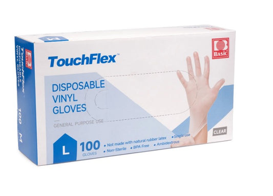 Touchflex Industrial Vinyl Gloves - Clear