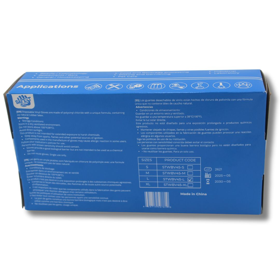 Safe-T Wear Blue Vinyl Gloves - Blue - AGMD Group