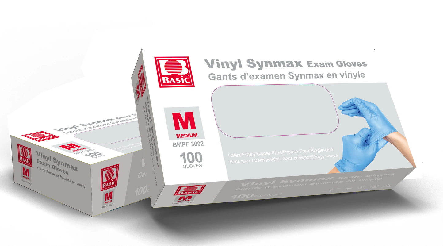 Synmax Vinyl Exam Gloves – Blue - AGMD Group